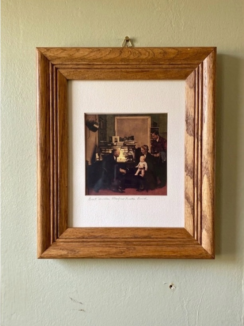 Rockwell like photo 8 x 10 in wood frame.